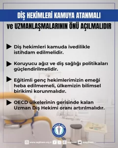 Diş Hekimleri İçin Kamuda İstihdam Çağrısı