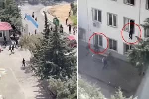 Kahramanmaraş’ta okula saldırı anı kamerada! Öğrenciler camlardan atladı